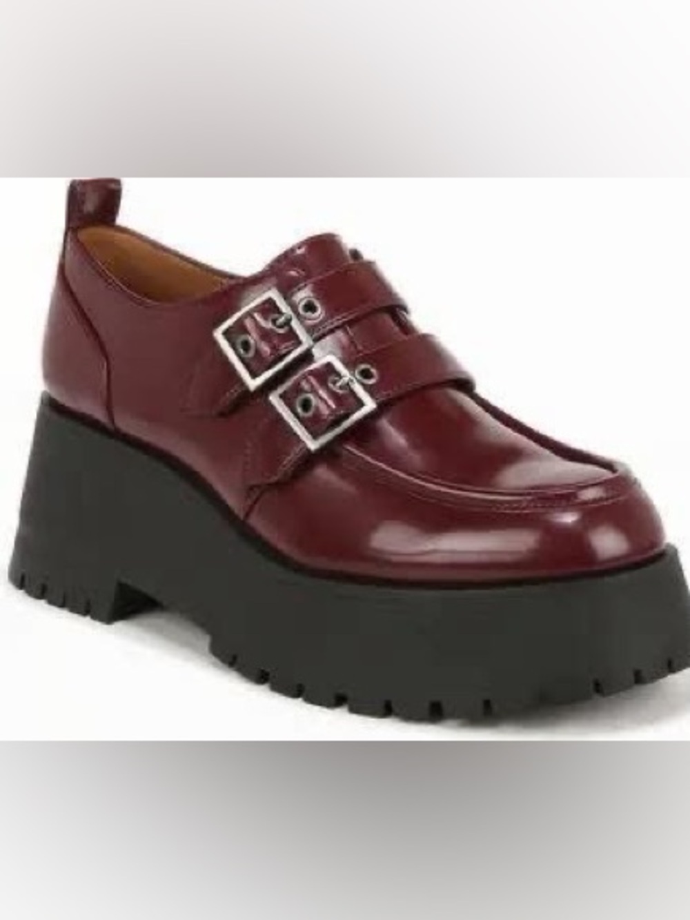Zodiac Women's Burgundy Platform Double-Strap Loafers